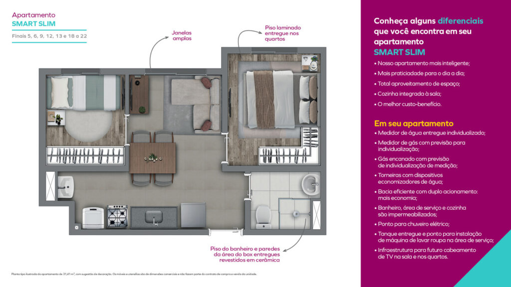 Planta apartamento Vivaz Vila Prudente.