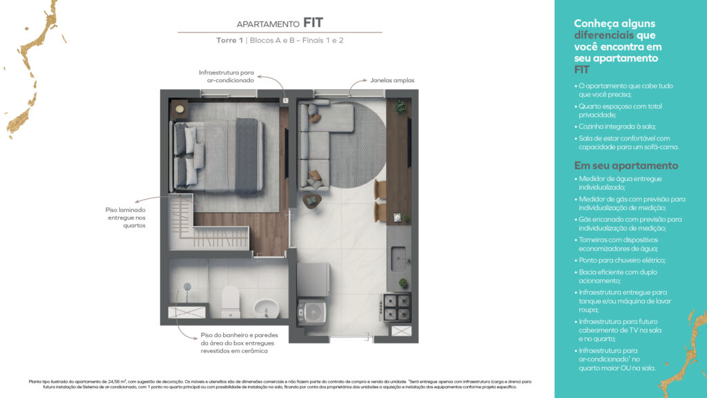 Planta do apartamento Fit.