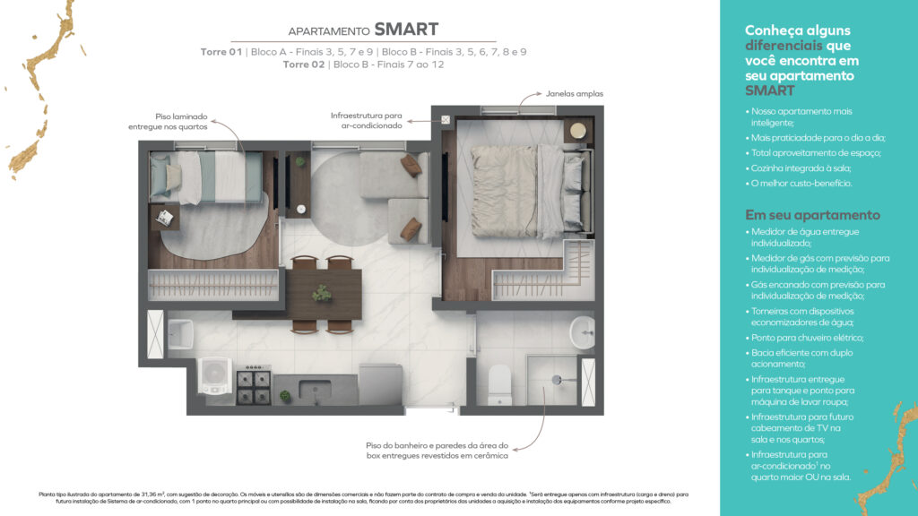 Planta do apartamento Smart.