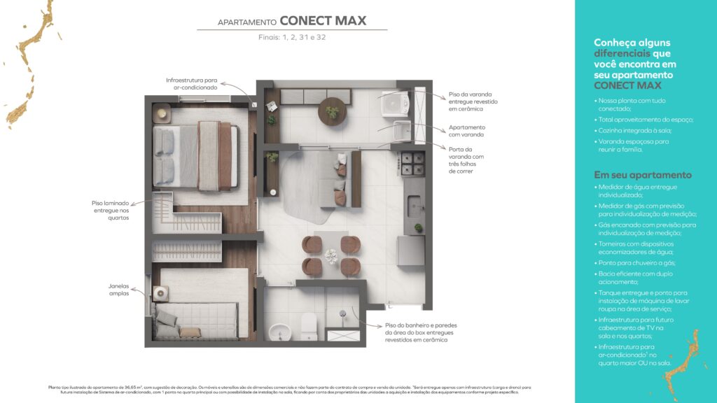 Planta apartamento Conect Max.