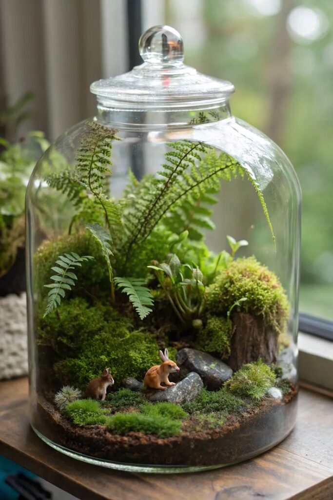 Terrário de vidro.
