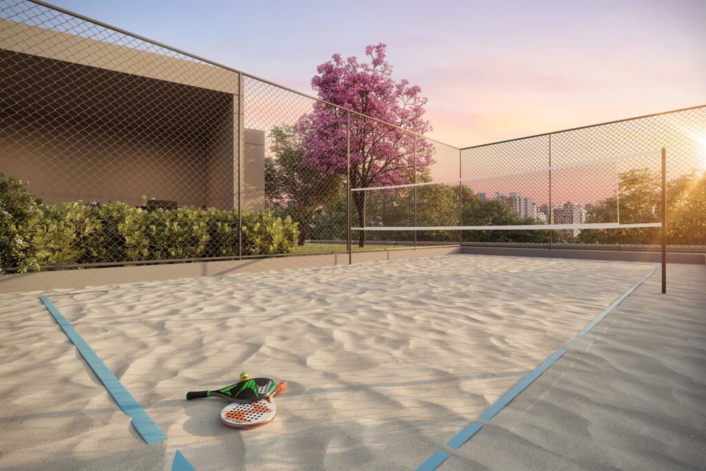 Quadra de beach tennis do Vivaz Parque João Dias.