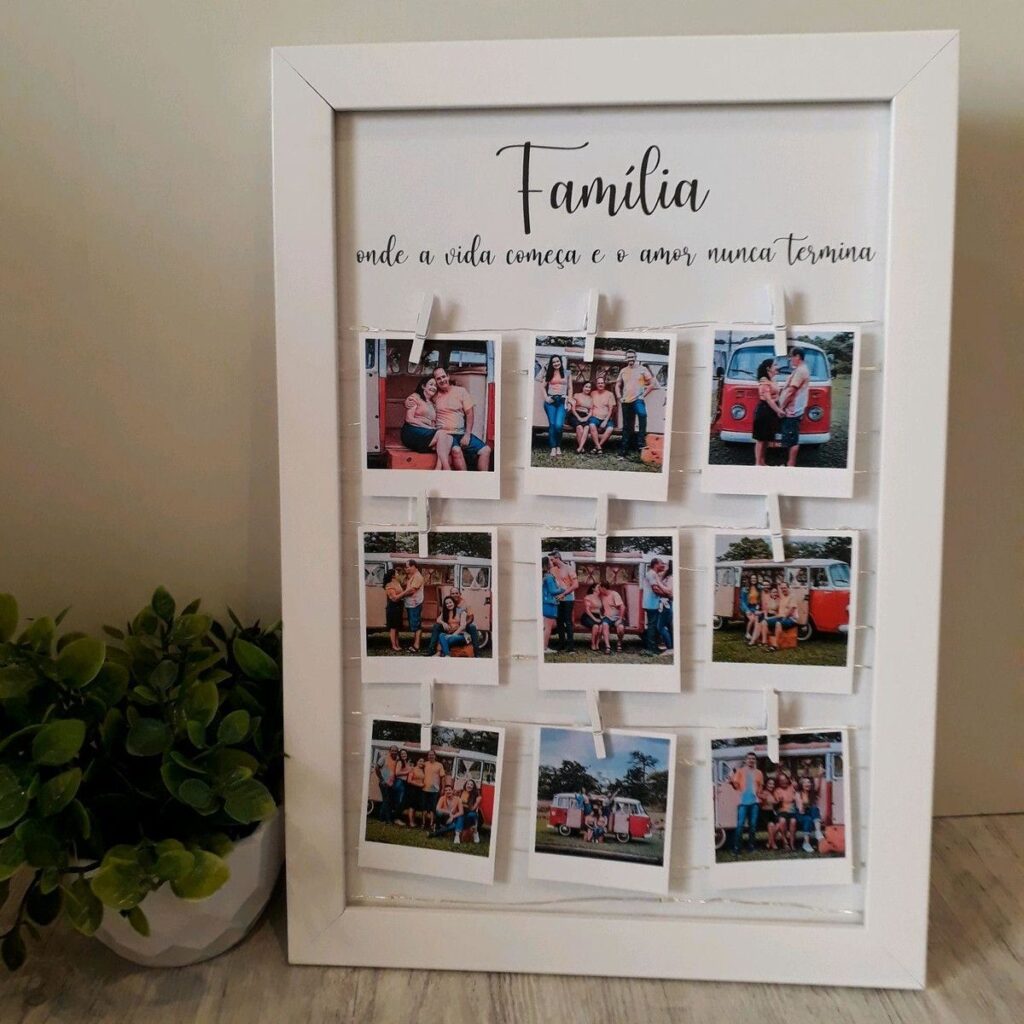 Porta-retratos são excelentes presentes para família.