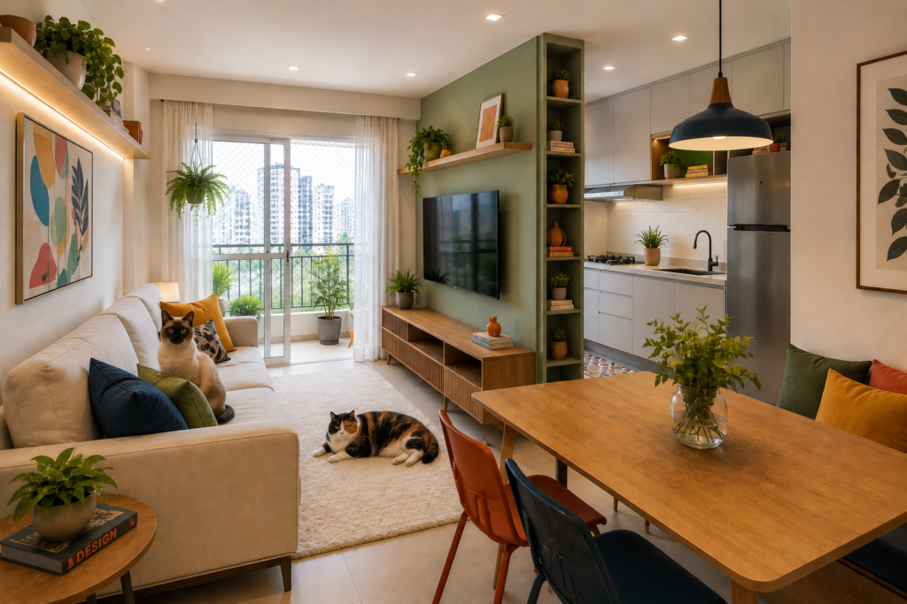 decorar-um-apartamento-pequeno-cores-equilibradas